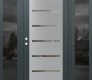 Modern Steel Front Door Diamond C11 60" x 80" anthracite/anthracite clear Glass Panel stainless steel RHI with 2 Sidelites mirrored Glass