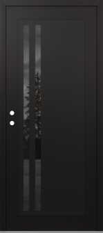 Diamond C6 36" x 80" black/black mirrored Glass Panel black RHI