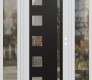 Modern Steel Front Door Diamond C3 68" x 80" white/white clear Glass Panel black LHI with 2 Sidelites clear Glass