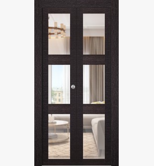 Avanti 3 Lite Clear Vetro Black Apricot Bi-folding doors