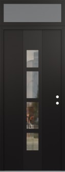 DIAMOND A10 36" X 96" BLACK/BLACK CLEAR GLASS PANEL BLACK LHI WITH TRANSOM FROSTED GLASS
