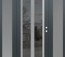 Modern Steel Front Door Diamond C14 60" x 80" anthracite/anthracite mirrored Glass Panel stainless steel LHI with 2 Sidelites frosted Glass
