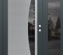 Modern Steel Front Door Diamond C13 52" x 80" anthracite/anthracite mirrored Glass Panel stainless steel LHI with Sidelite mirrored Glass