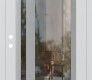 Modern Steel Front Door Diamond C15 36" x 80" white/white clear Glass Panel stainless steel RHI