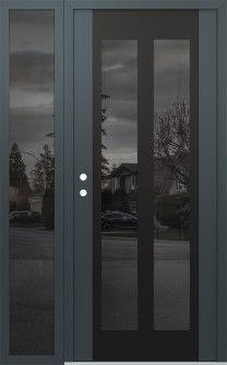 Diamond C14 48" x 80" anthracite/anthracite mirrored Glass Panel black RHI with Sidelite mirrored Glass