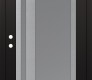 Modern Steel Front Door Diamond C15 36" x 80" black/white frosted Glass Panel stainless steel RHI