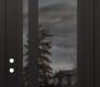 Modern Steel Front Door Diamond C15 36" x 96" black/black mirrored Glass Panel black RHI with Transom clear Glass