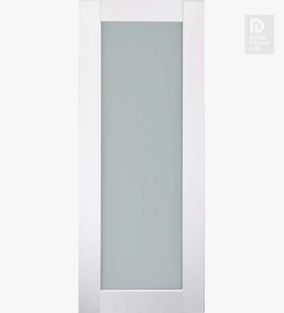 DOOR SLAB SMART PRO 207 VETRO POLAR WHITE 28" X 92 1/2" X 1 3/4" TEMPERED FROSTED GLASS