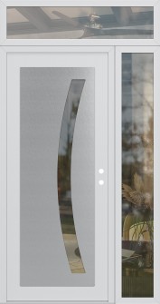 Diamond C4 52" x 96" white/white clear Glass Panel stainless steel LHI with Sidelite and Transom clear Glass