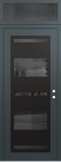 Diamond C10 36" x 96" anthracite/anthracite mirrored Glass Panel black LHI with Transom mirrored Glass