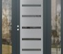 Modern Steel Front Door Diamond C7 60" x 80" anthracite/anthracite mirrored Glass Panel stainless steel RHI with 2 Sidelites clear Glass