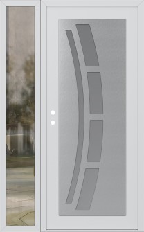 Diamond C12 50" x 80" white/white frosted Glass Panel stainless steel RHI with Sidelite clear Glass