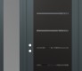 Modern Steel Front Door Diamond C11 52" x 96" anthracite/anthracite mirrored Glass Panel black RHI with Sidelite and Transom frosted Glass