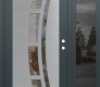 Modern Steel Front Door Diamond C12 48" x 80" anthracite/anthracite clear Glass Panel stainless steel LHI with Sidelite mirrored Glass