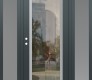 Modern Steel Front Door Diamond C1 60" x 80" anthracite/anthracite clear Glass Panel stainless steel RHI with 2 Sidelites frosted Glass