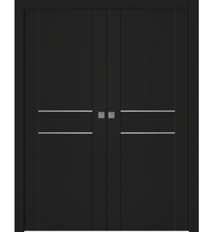 Avon 01 2Hn Black Matte Double pocket doors