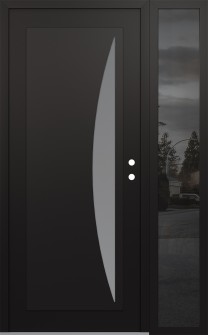 Diamond C13 52" x 80" black/white frosted Glass Panel black LHI with Sidelite mirrored Glass