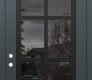 Modern Steel Front Door Diamond C16 36" x 96" anthracite/anthracite mirrored Glass Panel black RHI with Transom mirrored Glass