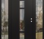 Modern Steel Front Door DIAMOND A9 60" X 80" BLACK/BLACK CLEAR GLASS PANEL BLACK LHI WITH 2 SIDELITES CLEAR GLASS
