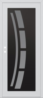 Diamond C12 36" x 80" white/white frosted Glass Panel black RHI