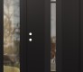 Modern Steel Front Door DIAMOND A5 48" X 80" BLACK/BLACK CLEAR GLASS PANEL BLACK RHI WITH SIDELITE CLEAR GLASS