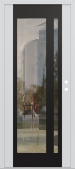 Diamond C15 36" x 80" white/white clear Glass Panel black LHI