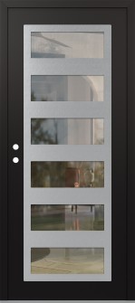 Diamond C9 36" x 80" black/black clear Glass Panel stainless steel RHI