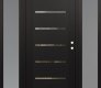Modern Steel Front Door Diamond C11 60" x 80" black/black clear Glass Panel black LHI with 2 Sidelites frosted Glass