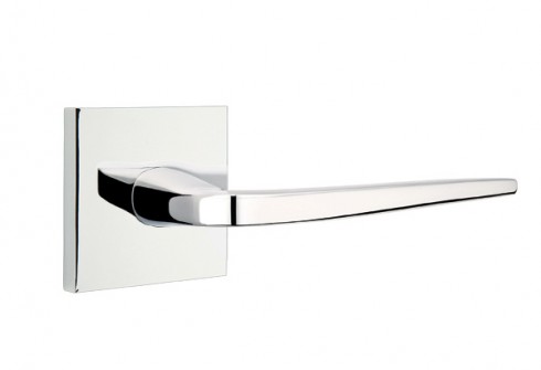 EMTEK ATHENA LEVER WITH SQUARE ROSETTE PRIVACY LH POLISHED CHROME (US26) 5210