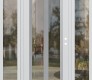 Modern Steel Front Door Diamond C14 60" x 80" white/white clear Glass Panel stainless steel LHI with 2 Sidelites clear Glass