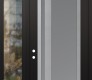 Modern Steel Front Door Diamond C15 50" x 96" black/white frosted Glass Panel stainless steel RHI with Sidelite and Transom clear Glass