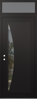 Diamond C13 36" x 96" black/black clear Glass Panel black RHI with Transom frosted Glass