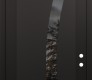 Modern Steel Front Door Diamond C4 36" x 96" black/black mirrored Glass Panel black LHI with Transom frosted Glass