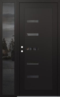 Diamond C8 50" x 80" black/black mirrored Glass Panel black RHI with Sidelite mirrored Glass