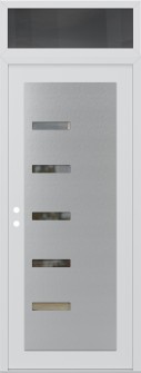 Diamond C8 36" x 96" white/white clear Glass Panel stainless steel RHI with Transom mirrored Glass
