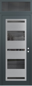 Diamond C10 36" x 96" anthracite/anthracite mirrored Glass Panel stainless steel LHI with Transom mirrored Glass