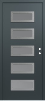 Diamond D1 36" x 80" anthracite/anthracite frosted Glass Panel stainless steel LHI