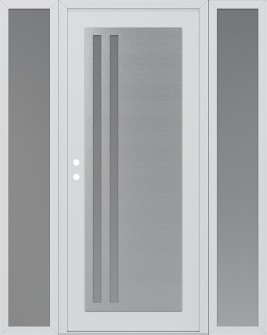 Diamond C6 68" x 80" white/white frosted Glass Panel stainless steel RHI with 2 Sidelites frosted Glass