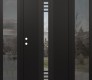 DIAMOND A5 64" X 80" BLACK/BLACK CLEAR GLASS PANEL BLACK LHI WITH 2 SIDELITES MIRRORED GLASS