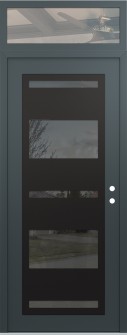 Diamond C10 36" x 96" anthracite/anthracite mirrored Glass Panel black LHI with Transom clear Glass