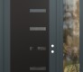 Modern Steel Front Door Diamond C8 52" x 96" anthracite/anthracite mirrored Glass Panel black LHI with Sidelite and Transom clear Glass