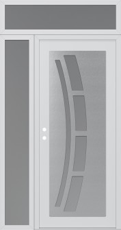 Diamond C12 48" x 96" white/white frosted Glass Panel stainless steel RHI with Sidelite and Transom frosted Glass