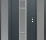 Modern Steel Front Door DIAMOND A9 60" X 80" ANTHRACITE/ANTHRACITE FROSTED GLASS PANEL STAINLESS STEEL LHI WITH 2 SIDELITES FROSTED GLASS