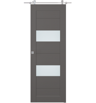 Berta Vetro Gray Matte Barn doors