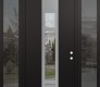 DIAMOND A9 60" X 96" BLACK/BLACK CLEAR GLASS PANEL STAINLESS STEEL RHI WITH 2 SIDELITES AND TRANSOM MIRRORED GLASS