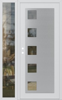 Diamond C5 50" x 80" white/white clear Glass Panel stainless steel RHI with Sidelite clear Glass