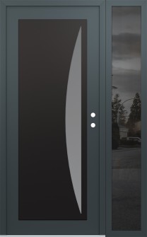 Diamond C13 52" x 80" anthracite/anthracite frosted Glass Panel black LHI with Sidelite mirrored Glass