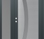 Modern Steel Front Door Diamond C4 50" x 80" anthracite/anthracite frosted Glass Panel stainless steel RHI with Sidelite frosted Glass