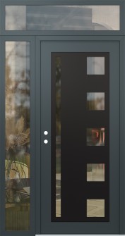 Diamond C3 50" x 96" anthracite/anthracite clear Glass Panel black RHI with Sidelite and Transom clear Glass