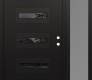 Modern Steel Front Door Diamond D4 50" x 80" black/black mirrored Glass Panel black LHI with Sidelite frosted Glass